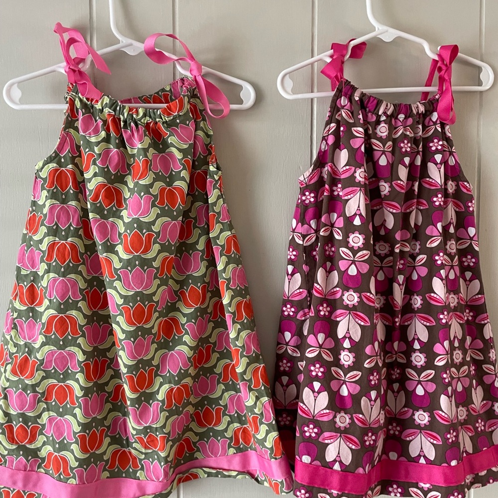 Hanna Andersson floral tie shift dresses - Picture 3 of 7